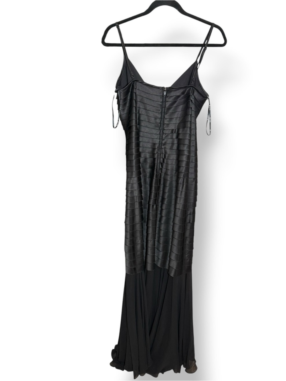 Tadashi Shoji Black Spaghetti Strap Vintage Evening Gown - Picture 6 of 8